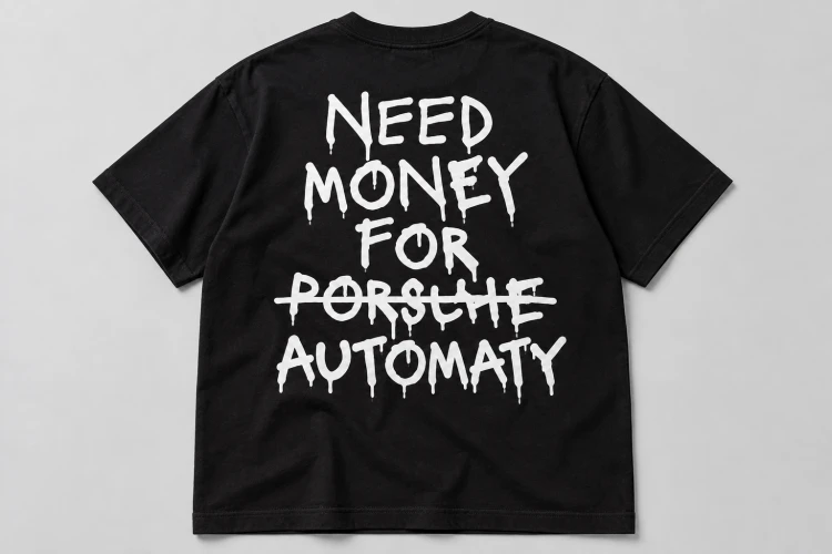 Koszulka Need Money for Automaty — Czarna — tył